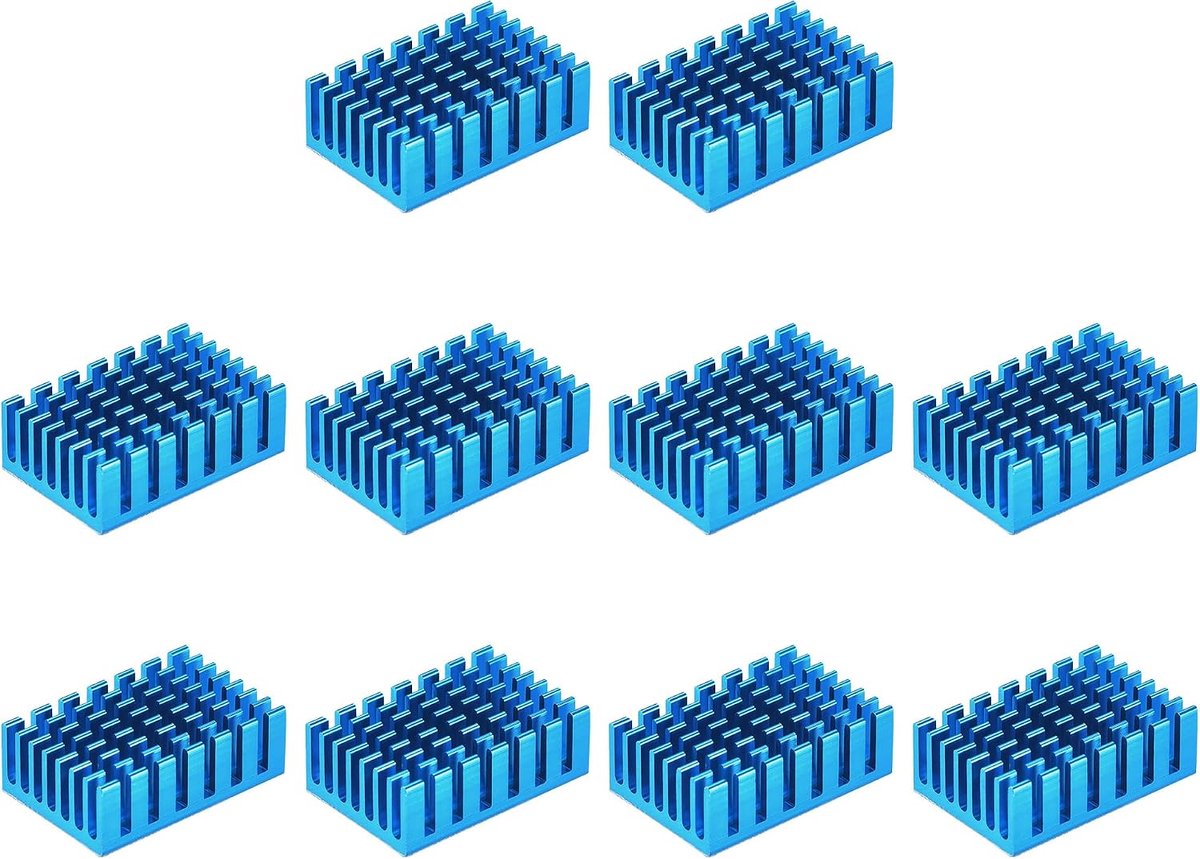 sourcing map 30 x 20 x 10 mm, zwart, thermo-stickers, aluminium, koellichaam, elektronisch, 10 stuks