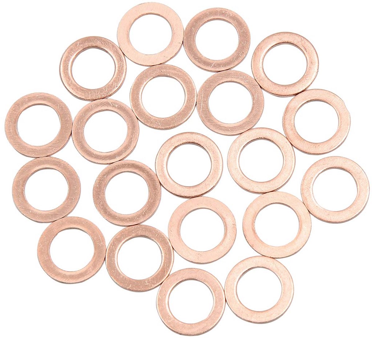 sourcing map 20 stuks 10 mm binnendiameter, koperen afdichtingen, platte afdichtingen, cirkels