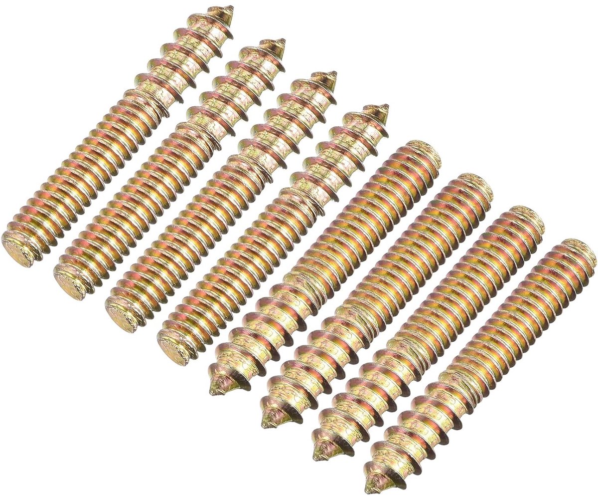 Ophangschroeven 1/4-20 x 1-3/4 inch, 16 stuks dubbele eindschroeven schroef voor houten pluggen