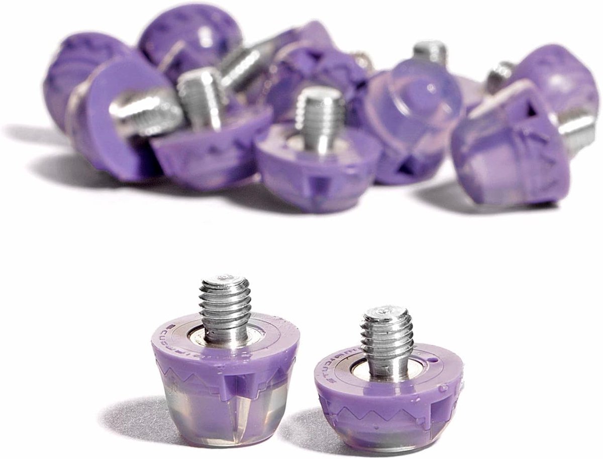 Studs- 14xvoetbalnoppen standaard schroefdraad rubberen noppen voor voetbalschoenen (doorschijnend paars)