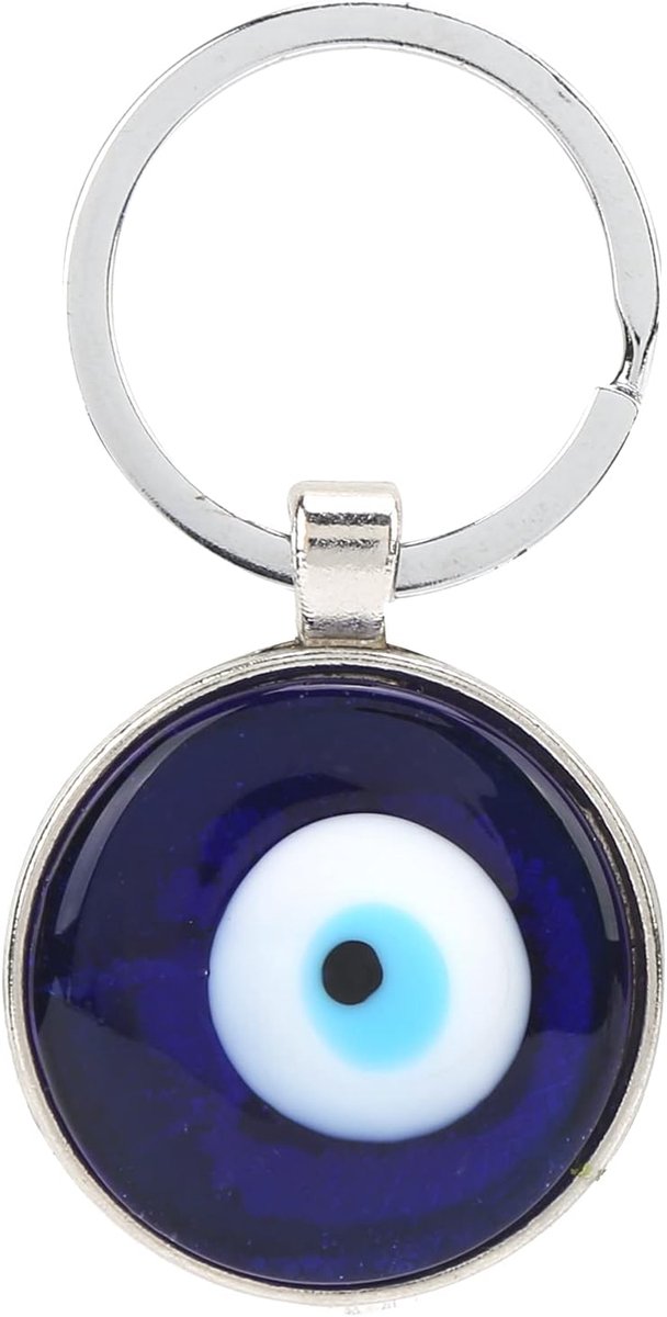 blauwe boze oog kralen, glazen amulet hamsa bedel, sieraden ornament voor geluk, Blauw, M