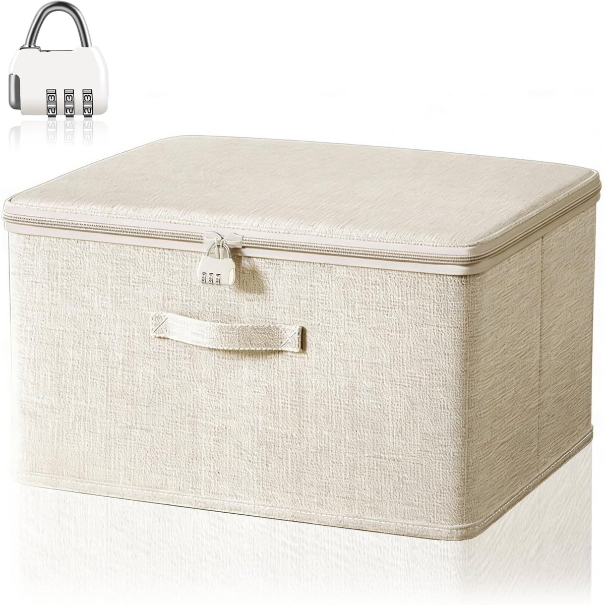 SnelShoppen - Afsluitbare box met cijferslot 40x30x21 cm, stevige opbergdoos voor kleding, speelgoed, medicijnen, robuuste opbergbox met handgrepen