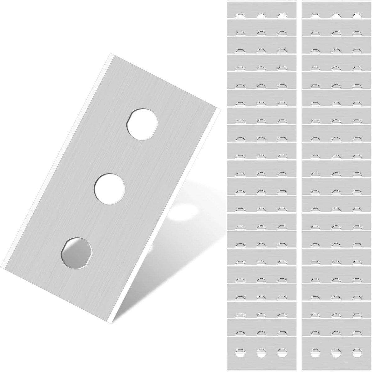flintronic 40 stuks reservemes voor schraper, drie gaats vitroceramisch schraper, vitroceramisch schraper, metalen reservemessen voor schraper, 43 * 22 mm
