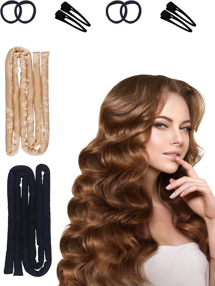 Krulspelden 's nachts, hitteloze krullen, krullen maken 's nachts lang haar, geen hitte, krullen om te slapen, hoofdband voor lang en kort haar