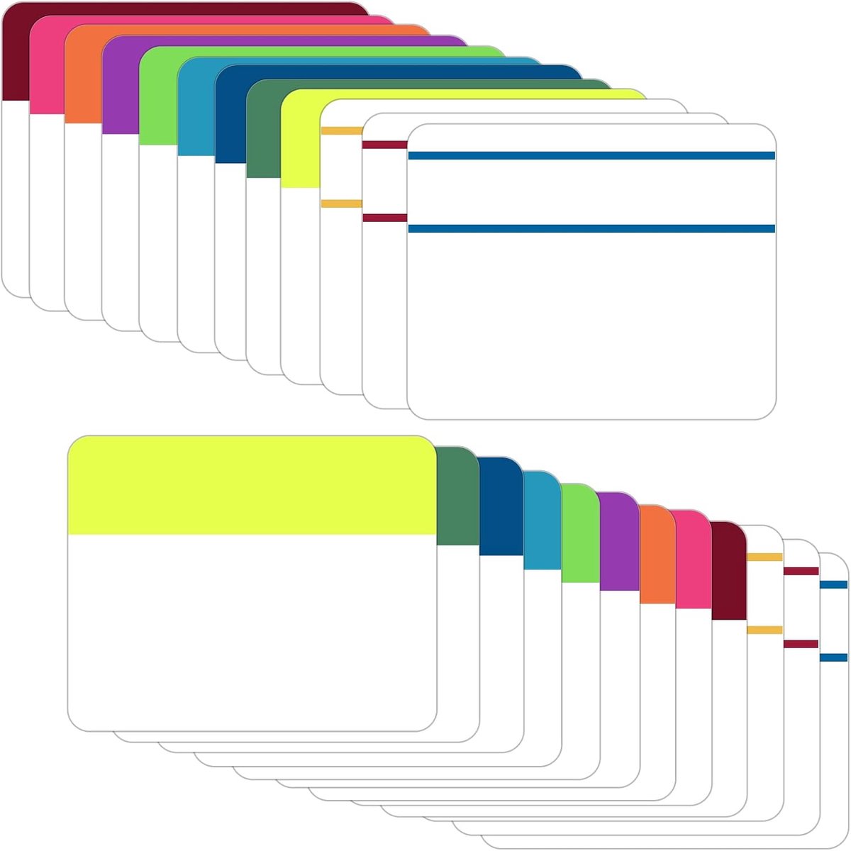 480 stuks zijmarkeerstickers, 12 kleuren, 5 cm, sticky notes, kleurrijke zijmarkers om te lezen, schrijven, studie, kantoor, school, memo-planner