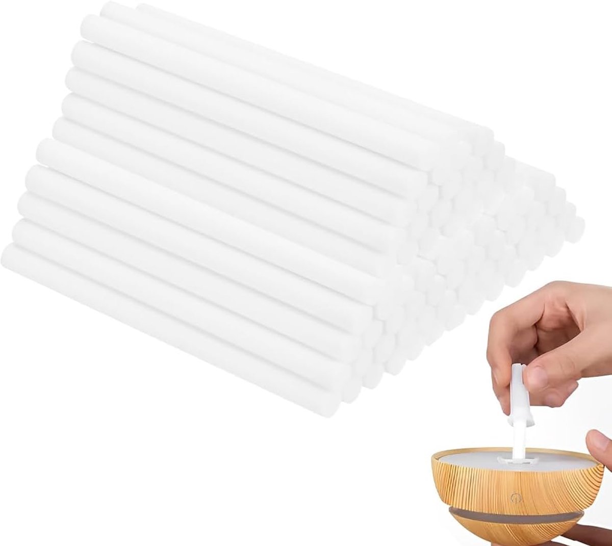 40 navulstaafjes voor aroma-diffusers, katoenen filter en reserveset voor lonten met filter, voor luchtbevochtiger en aromadiffusers op kantoor en slaapkamer