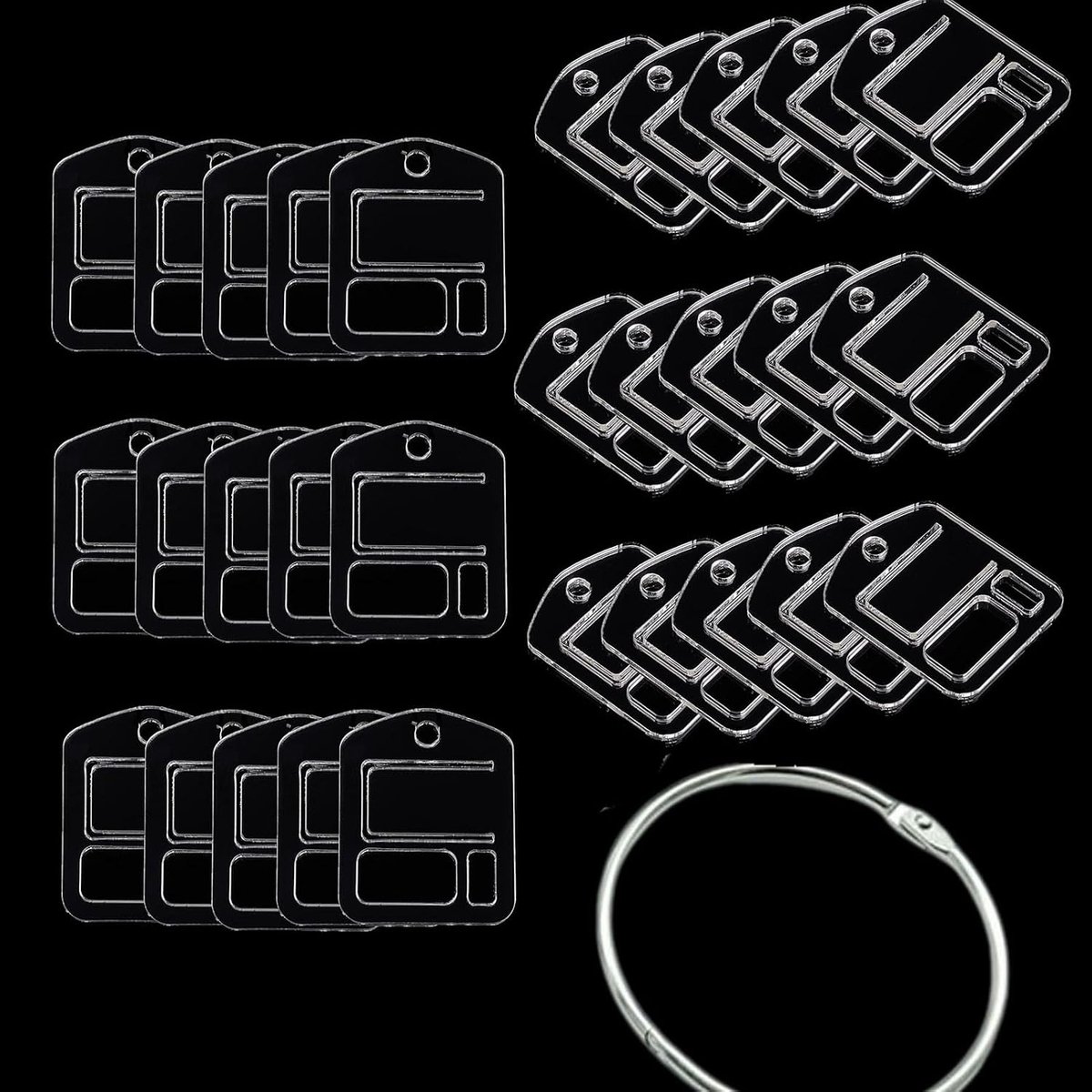 floss Organizer 30 stuks set, 50 x 40 x 2,5 mm slanke draad klossen met 1 stuk cirkel binder voor doe-het-zelf naaien ambacht