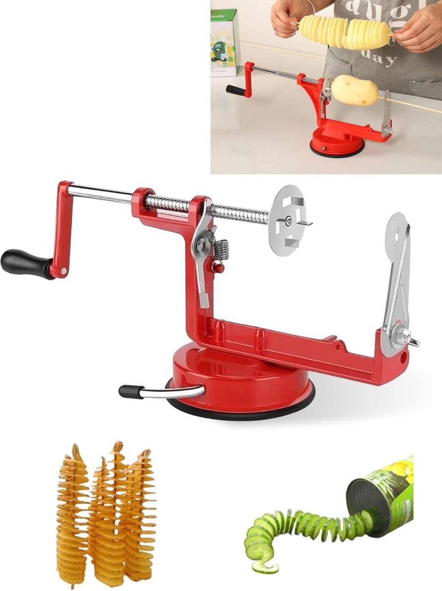 spiraalsnijder voor aardappelen, handmatige aardappelspiraalsnijder voor spiraalaardappelen en zoete aardappelen, voor thuis, barbecue en keuken