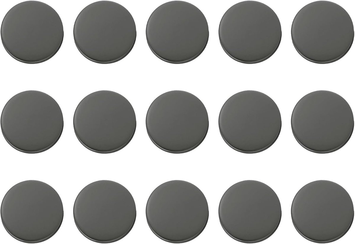 Set van 15 stuks 15mm metalen platte knopen met glanzende oppervlakte, ronde oogknopen, knutselknopen, vervangingsknopen, knopen voor DIY voor mannen, vrouwen, overhemden, broeken, truien