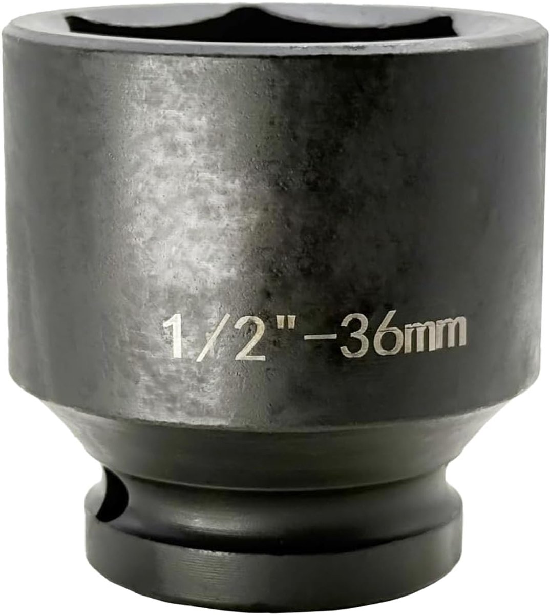 moer 36 mm 1/2 inch zeskant, zeskantmoer 36 mm 1/2 inch, ratel met moer 36 mm, chroompolybdeenstaal, CR-MO