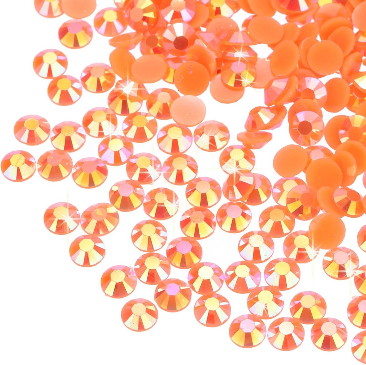 6000 stuks lichtgevende oranjekleurige platte rugstenen, SS16, 4 mm, hars, geen hotfix strassteentjes voor knutselen, doe-het-zelf design, bekers, kleding, make-up, nagelkunst