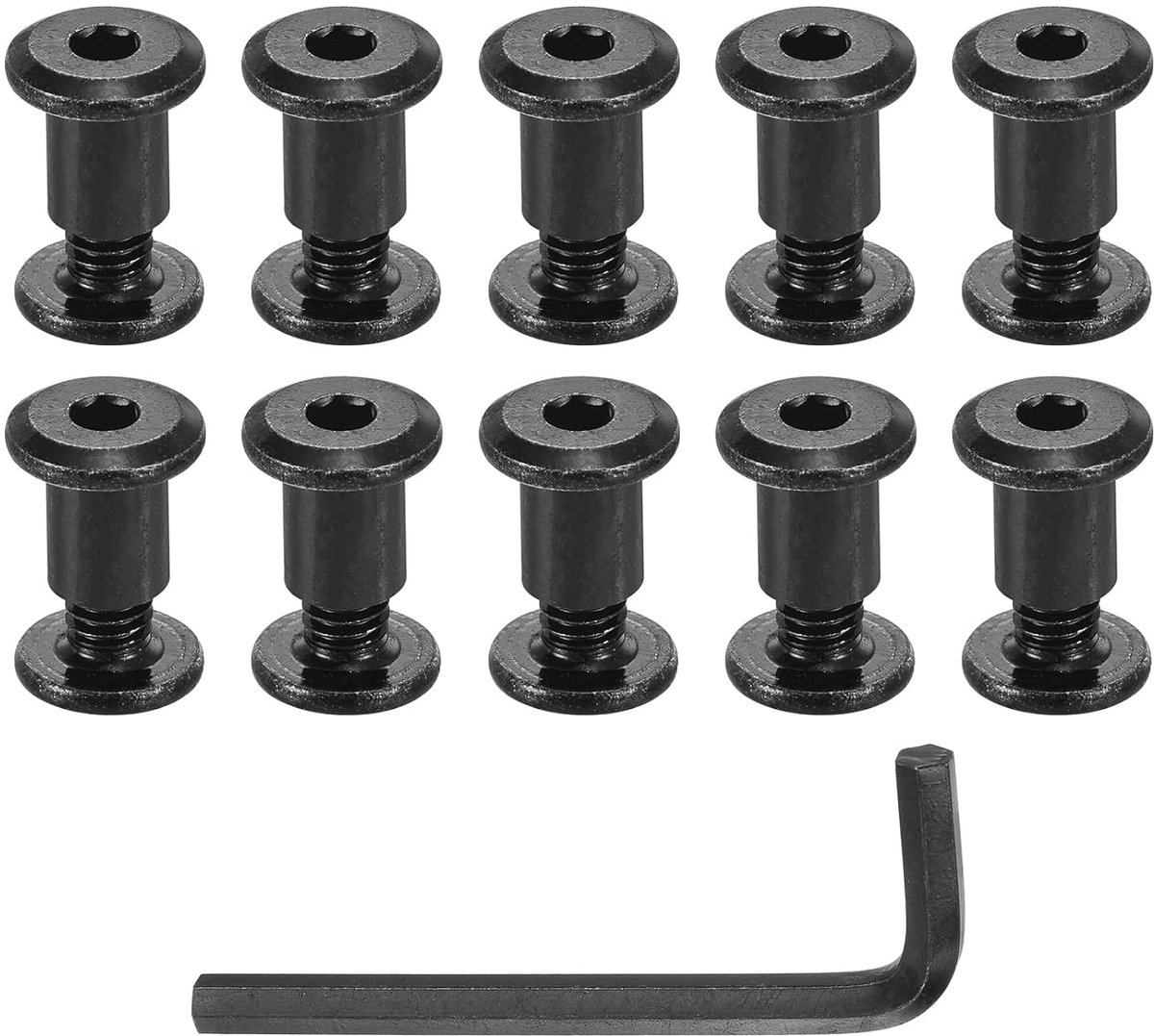 Sets schroefpalen, mannelijk M6 x 6 mm roestvrijstalen schroefklinknagels, vrouwelijk 8x10 zeskantige aandrijfbindingsschroeven riemgesp bevestigingsschroeven lederen