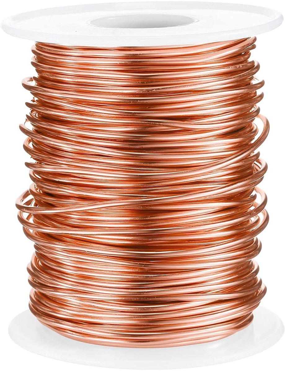 Draad 1,5mm x 30m (D x L) Flexibel buigbare alu-draad metaal sieradendraad bloemendraad voor sieraden maken, modellering, knutselen DIY, roségoud