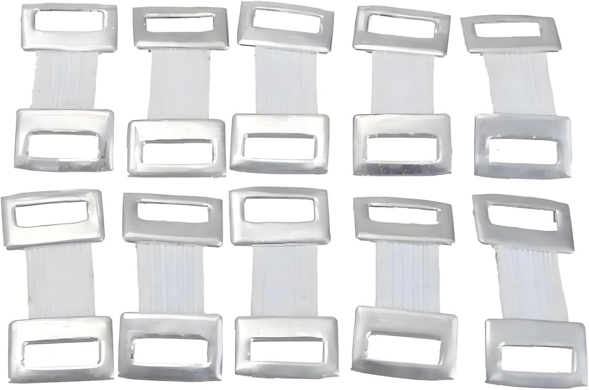 Set van 10 witte verbandklemmen van roestvrij staal, universele elastische fixeerklemmen voor sportverenigingen en eerstehulpsets (2,5 cm, vaatwasmachinebestendig)