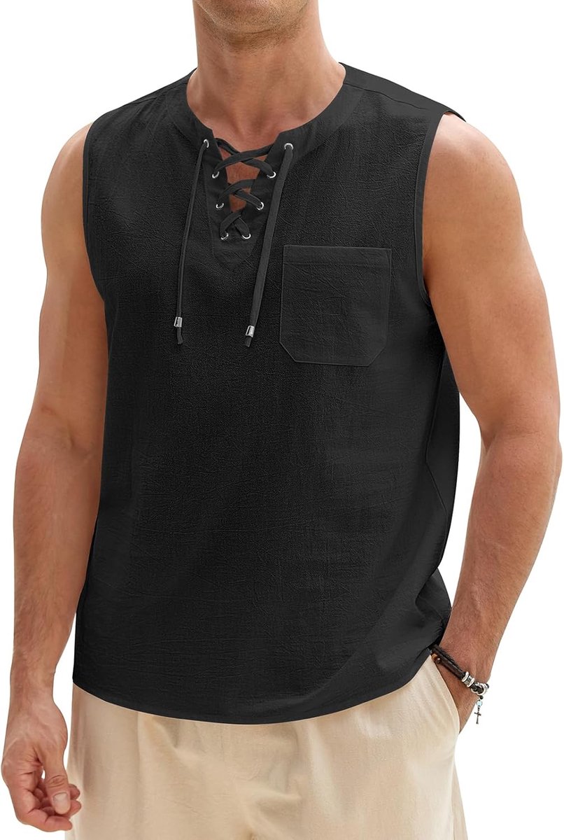 Heren Vesten Katoenen Vesten Voor Mannen Mouwloos T-shirt Zomer Casual Mens Tank Top Lichtgewicht T-shirts Strand Hippie Tops