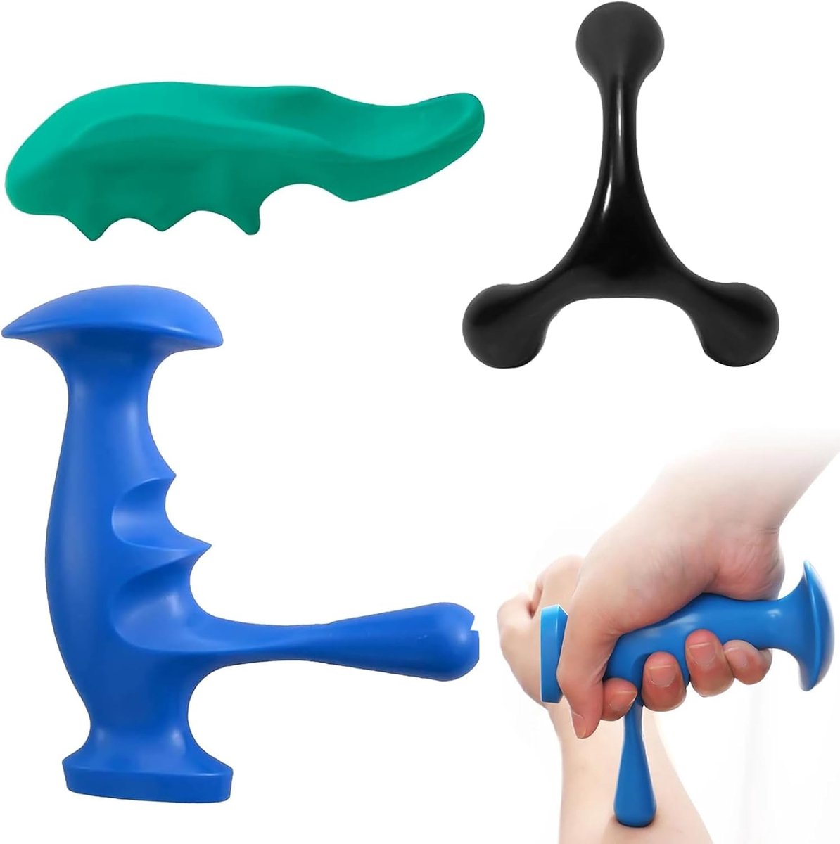 Trigger point massager pack van 3 - ergonomisch ontwerp - voor pijnverlichting - SnelShoppen