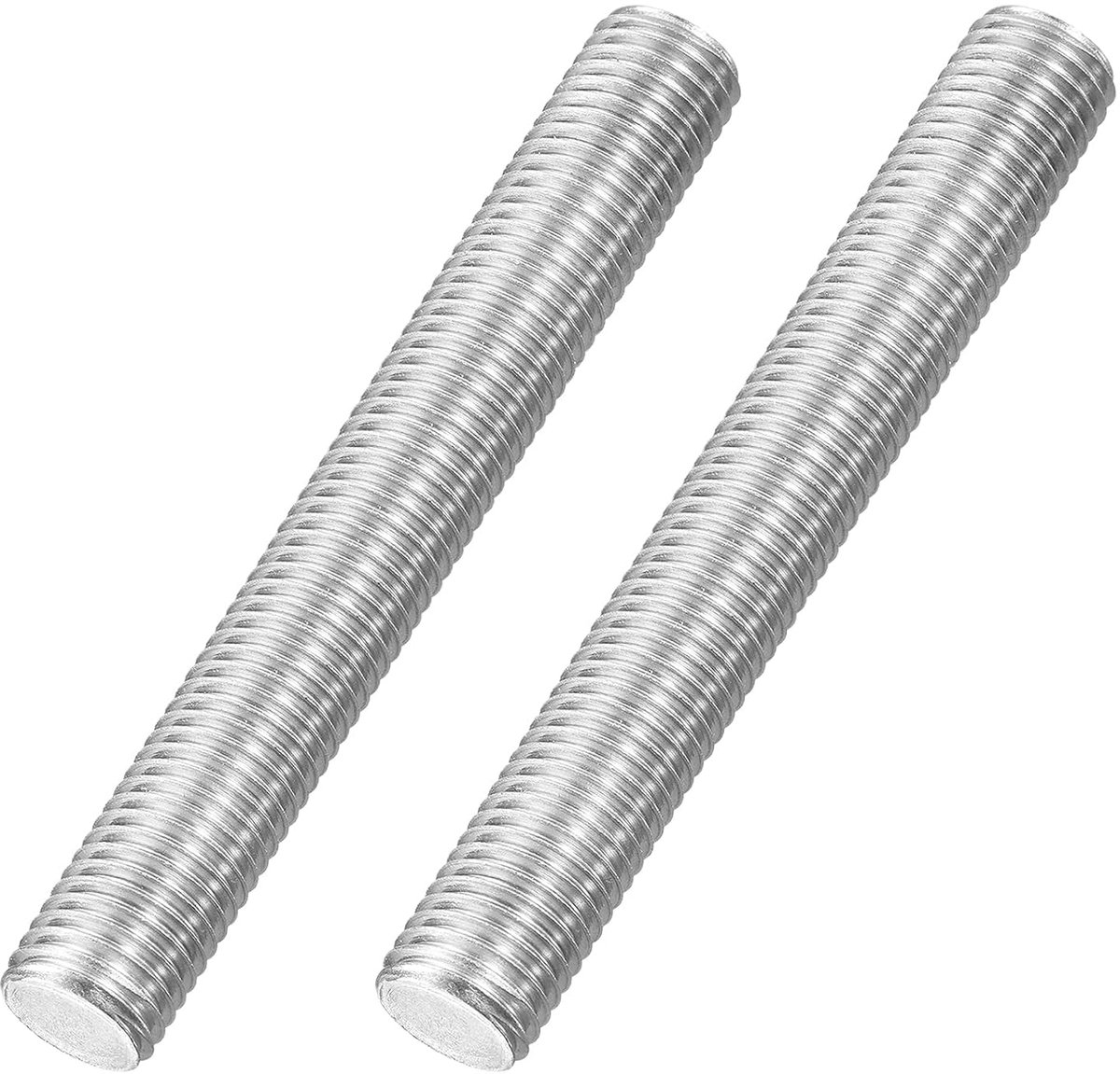 M16 x 120 mm stang met volledige schroefdraad, 2 stuks 316 roestvrij staal, lange schroefdraadschroef 2 mm schroefdraadhelling rechtse schroefdraad voor meubelmontage en bevestiging