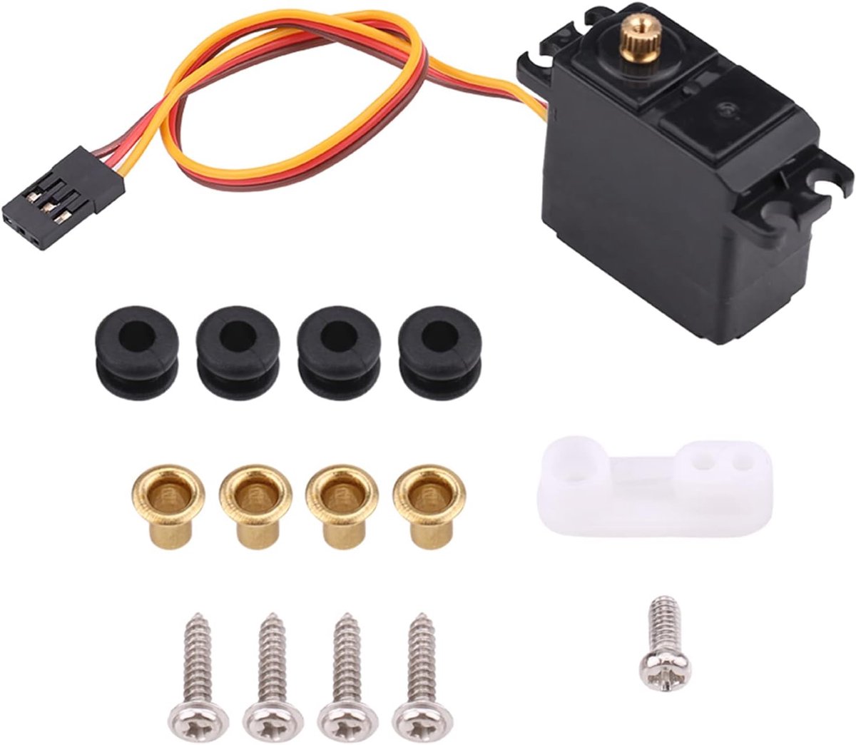 Veiyi RC Servo, 2,2 kg metalen aandrijving, waterdicht, mini-servo, 3 x 1,5 x 4 cm, RC accessoires voor 1/16/14/12 op afstand bestuurde auto