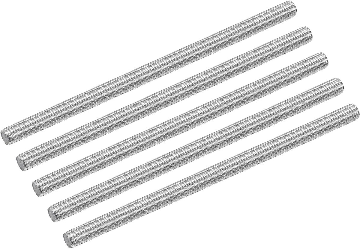 15 stuks M8 x 150 mm volledige schroefdraad stang 304 roestvrij staal rechtse schroefdraad staven voor ankerbouten, klemmen, haken en U-bouten, 1,25 schroefdraadhelling