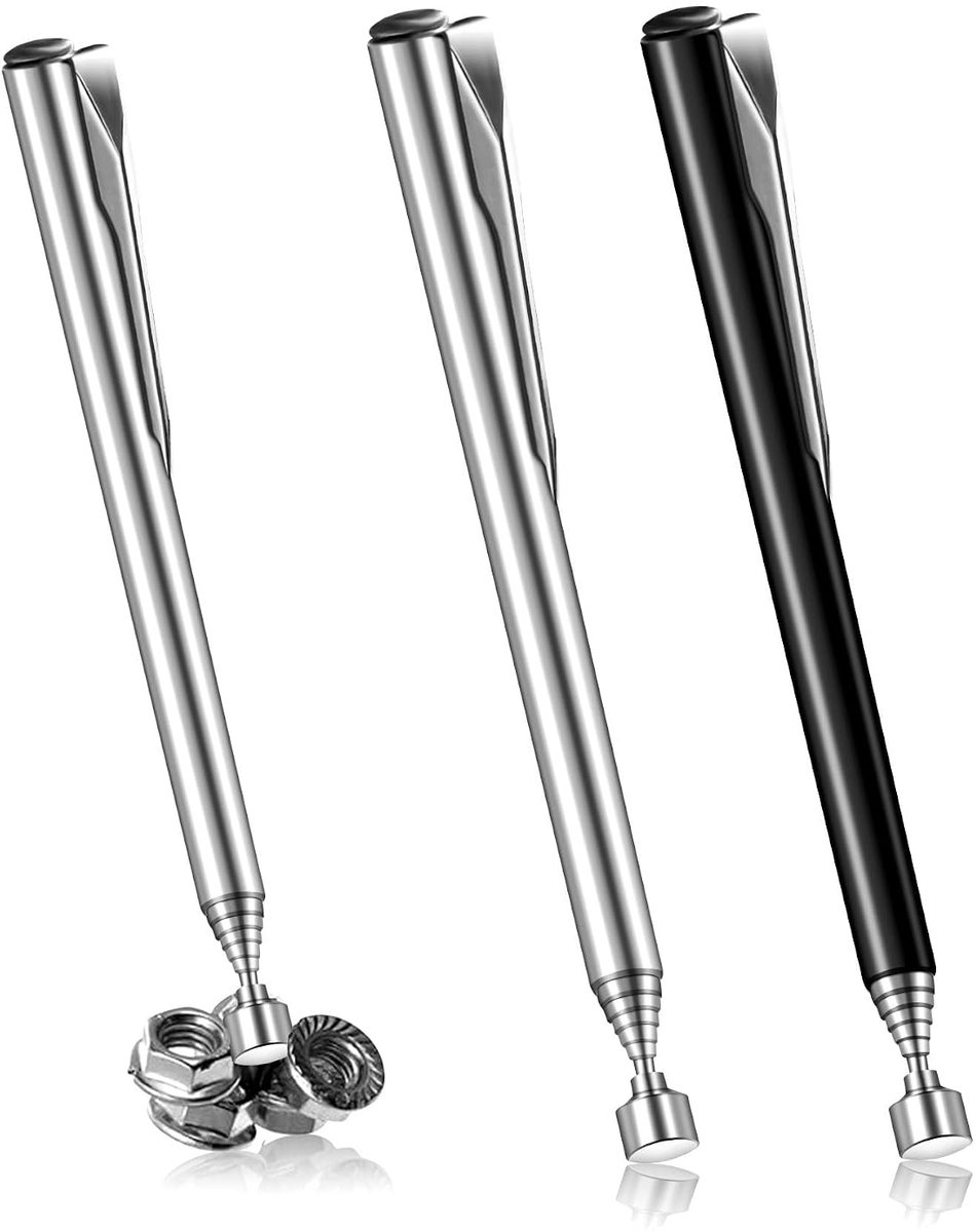 magneet, uittrekbaar, 64 cm, telescopische magneetlifter roestvrij staal, opnamegereedschap, pick-up gereedschap, 1,4 kg, magneetgrijper voor schroeven, moeren, sleutels
