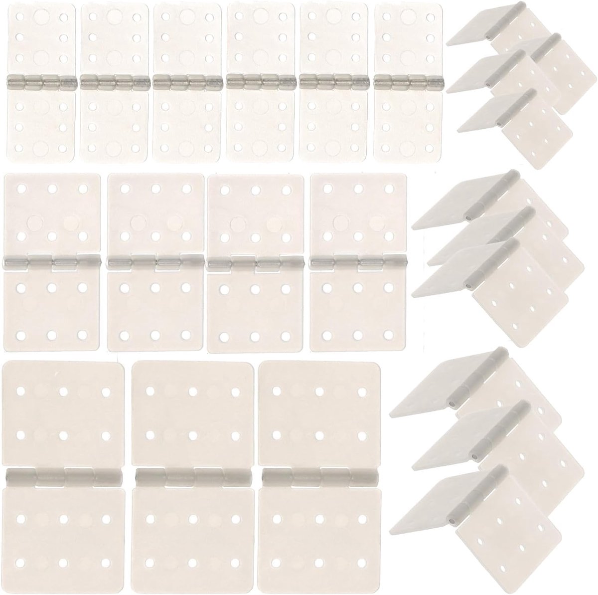 120 stuks 3 maten wit vastgemaakt scharnier met verwijderbare splitpennen compatibel met RC vliegtuigonderdelen doe-het-zelf accessoires (1, 120 stuks)