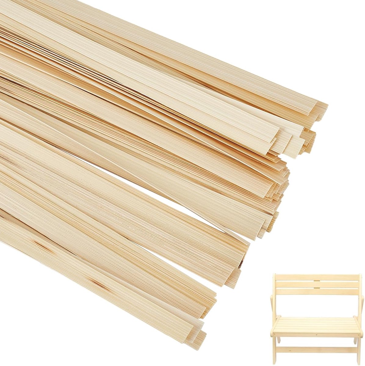 50 natuurlijke bamboestokken, extra lang, voor handwerk, voorgesneden houten palen, 30 cm, houten strips voor knutselprojecten