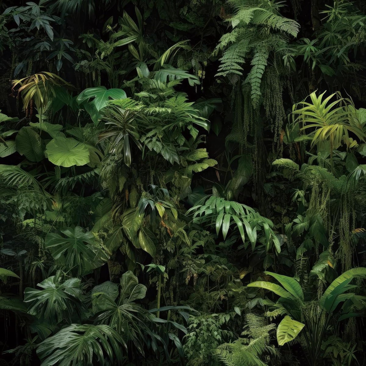 Behang Bladeren Groen Zwart Kleeffolie Meubels Groen Bladeren Jungle Tropische Folie voor Meubels Patroon Muur Waterdicht Donkergroene Meubelfolie zelfklevend Badkamer