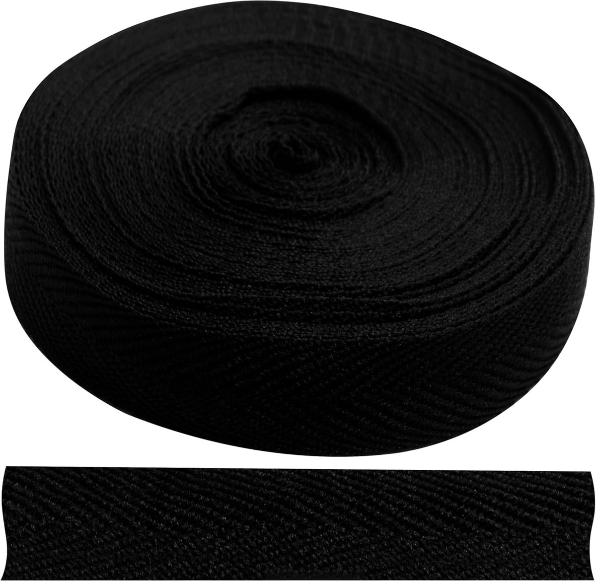 - Chevron geweven lint 9 meter x 12 mm - van polyester - kleur zwart - galon passementerie multifunctioneel kussen dekbed creatieve hobby