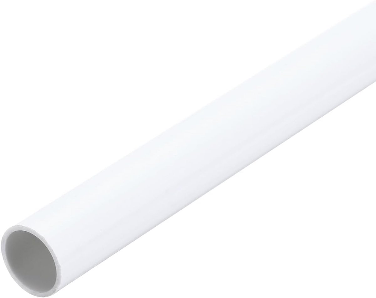 PVC buis, 2 stuks, diameter 12 mm, lengte 300 mm, ronde kunststof buis voor tuin, aquarium, waterleiding, kabelgoot, ventilatiebuis (wit)