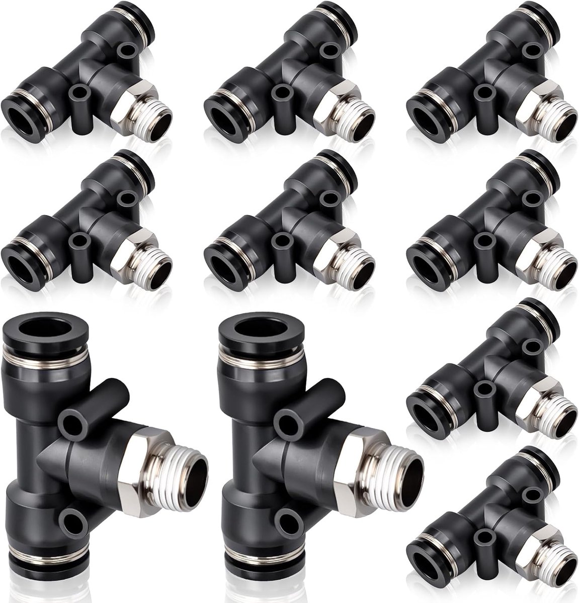 10 stuks mannelijke aftakking 6mm Inch buis OD x 1/4 Inch BSP Schroefdraad Push to Connect Fittings PB-6-02