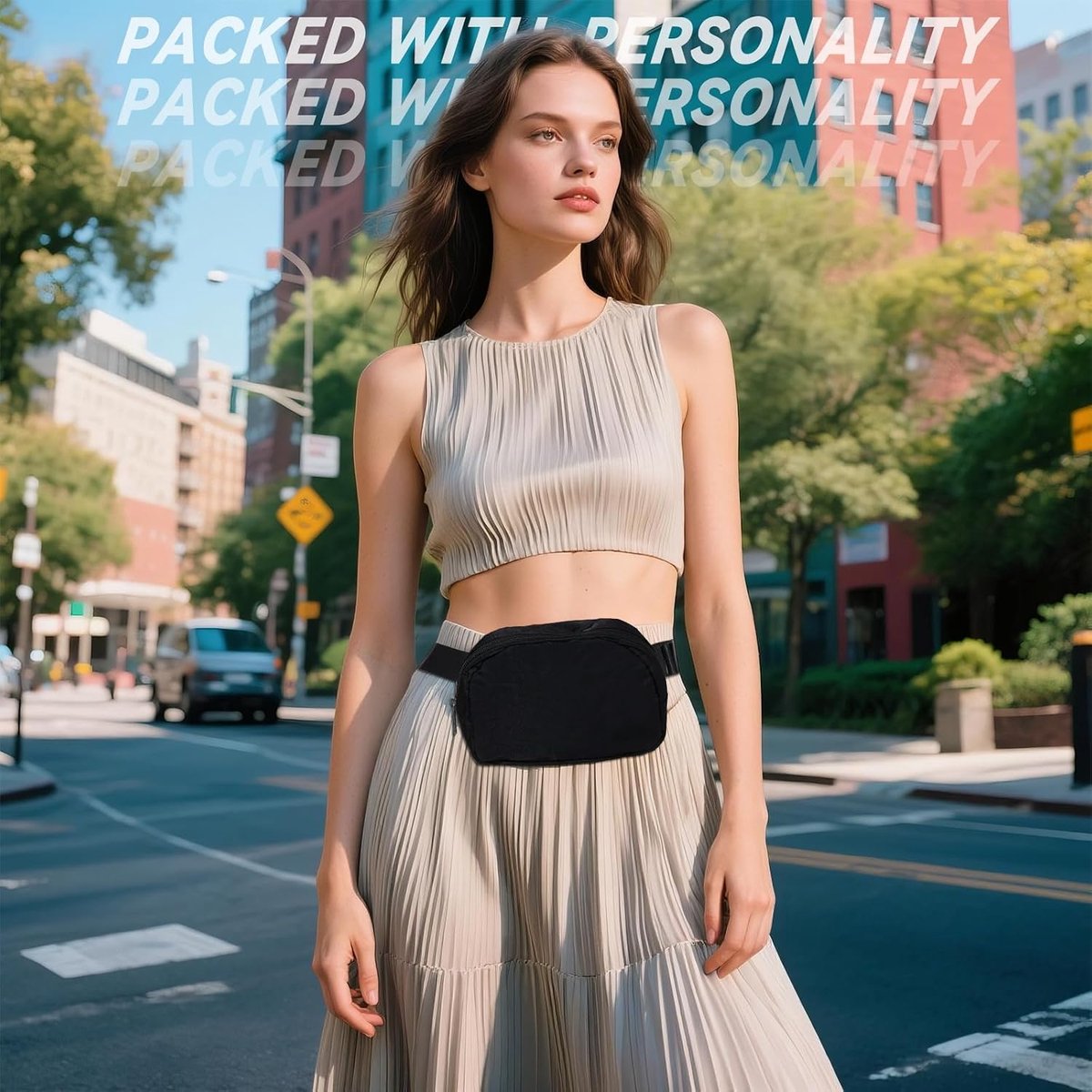 Anti-diefstal crossbodytas: heren dames grote capaciteit reizen verstelbare riem heuptas meerdere compartimenten lichtgewicht crossbody sling heuptas