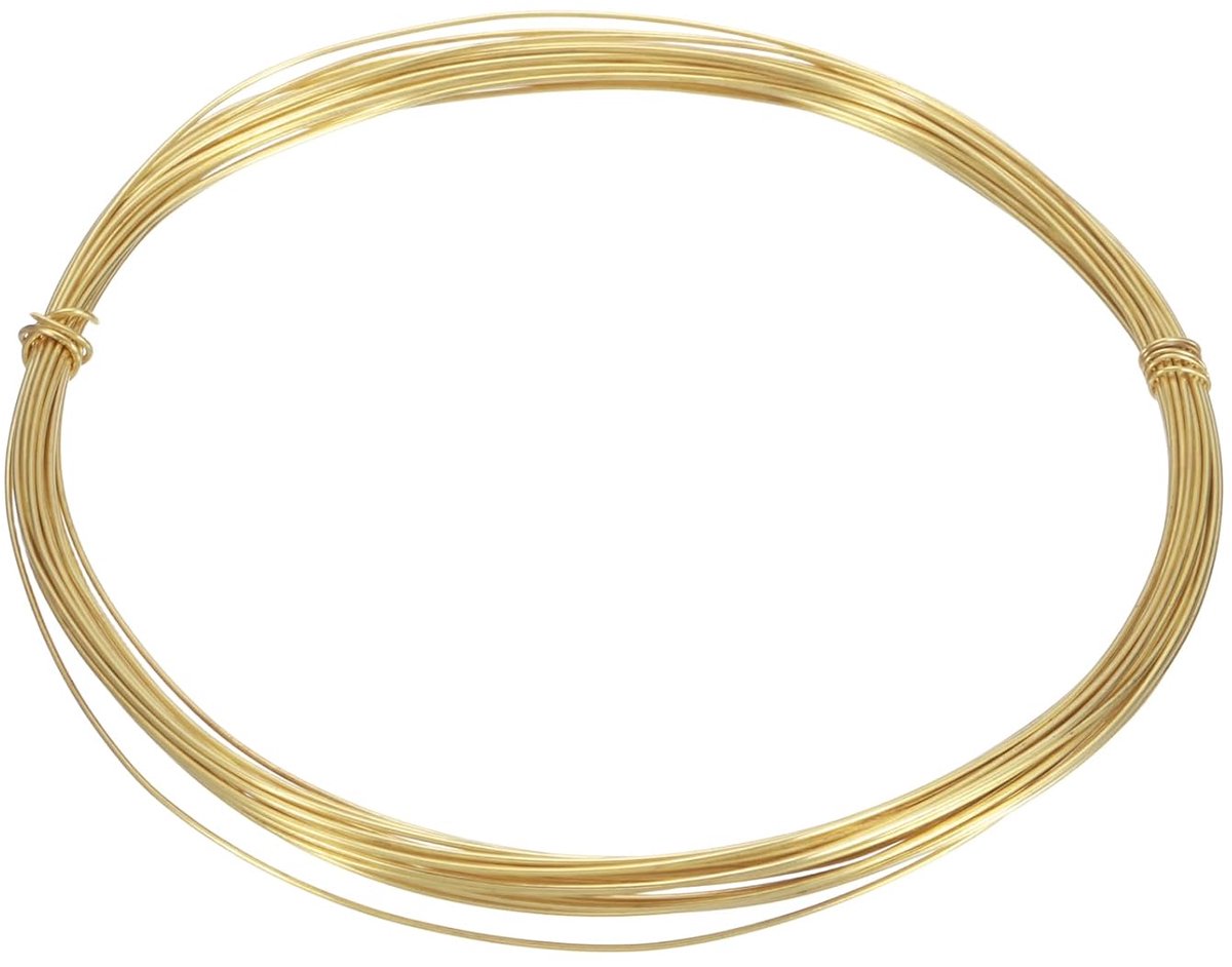 Messing filament voor kunsthandwerk, 60 m, flexibel en buigbaar, sieradendraad van messing voor het maken van sieraden, doe-het-zelf handwerk, modelbouw (rond)