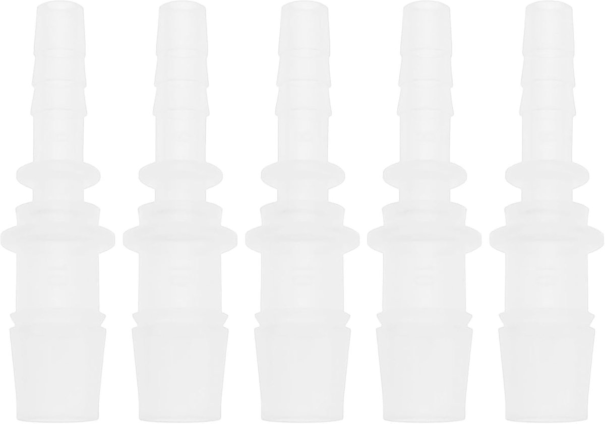 5-delige 6mm tot 10mm slangaansluiting slangconnector kunststof adapter 54mm lengte compatibel met koude wateruitloopbuizen