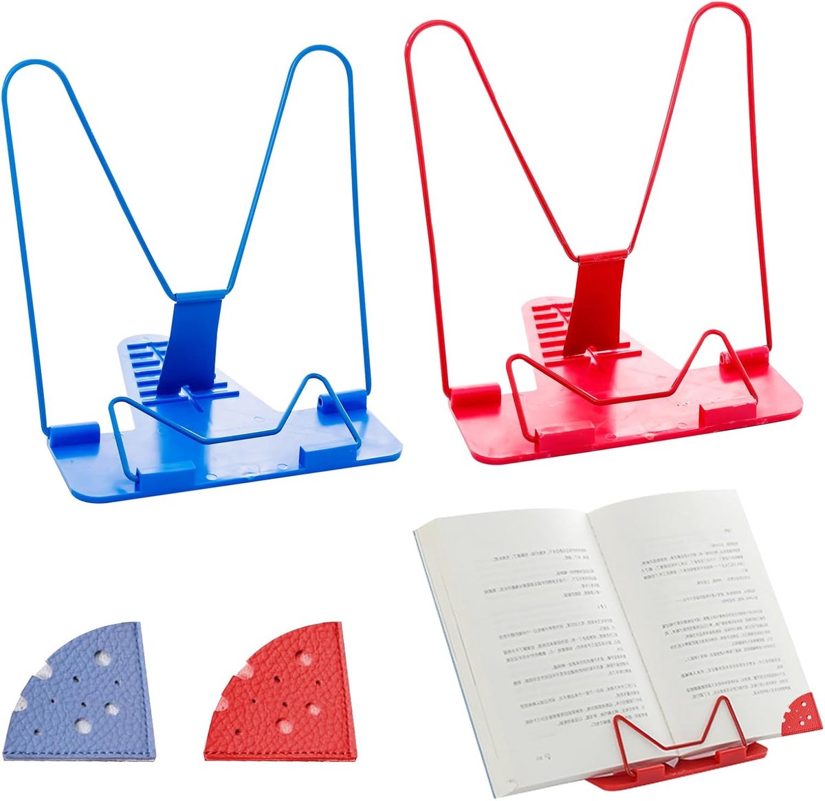 2 stuks boekenstandaard van metaal, draagbare tafelstandaard, multifunctioneel, inklapbaar, tafelstandaard voor boeken voor handleiding, iPad, recepten, keuken, school, kantoor