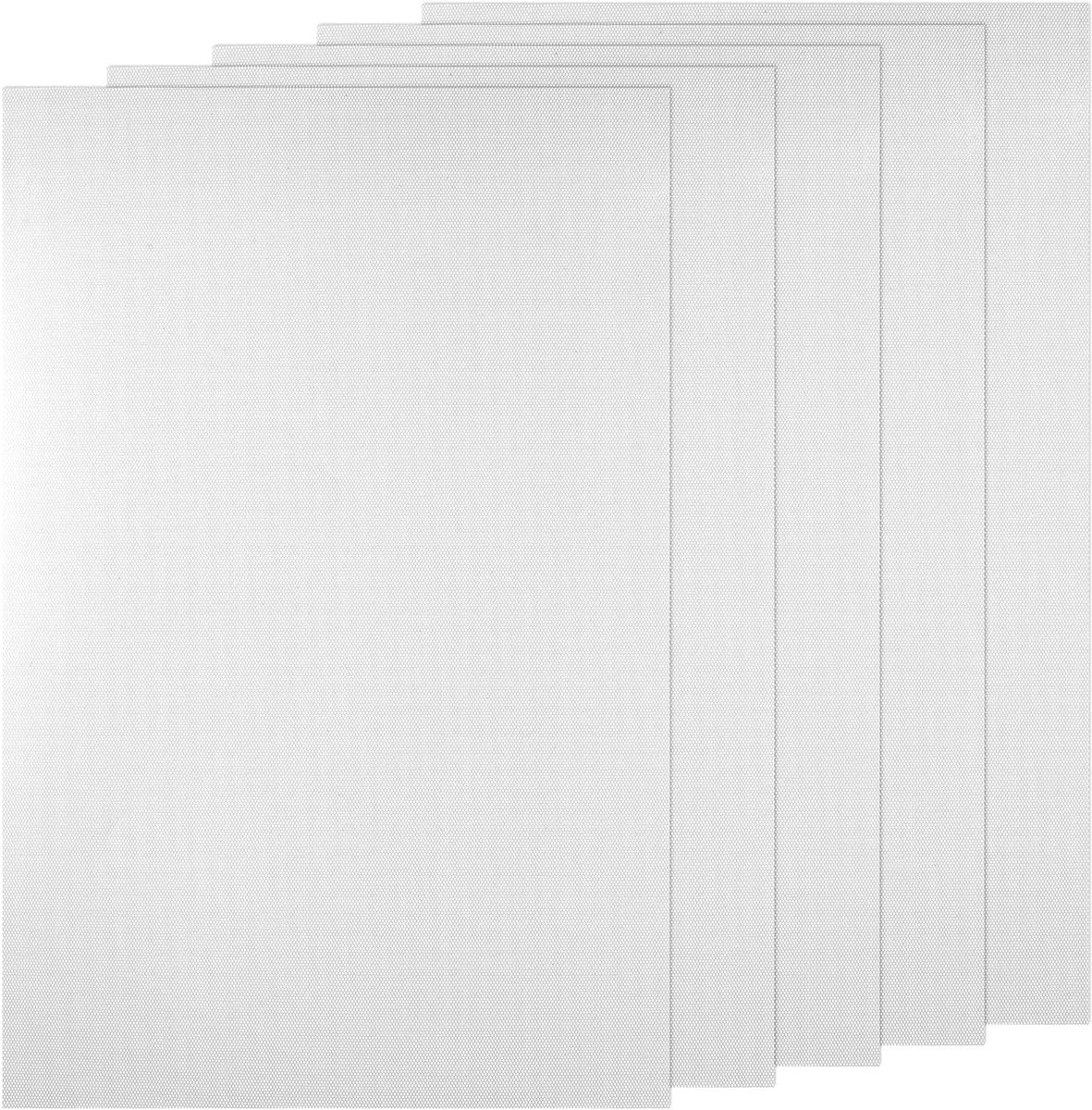 5 stuks witte Fursuit-ogen Mesh voor handwerk, Eye Mesh-stof 0,5 mm, waterdichte plastic canvas voor tassen voor cosplay-rekwisieten, Ork-masker, Fursuits, kunstnijverheid (30x20 cm)
