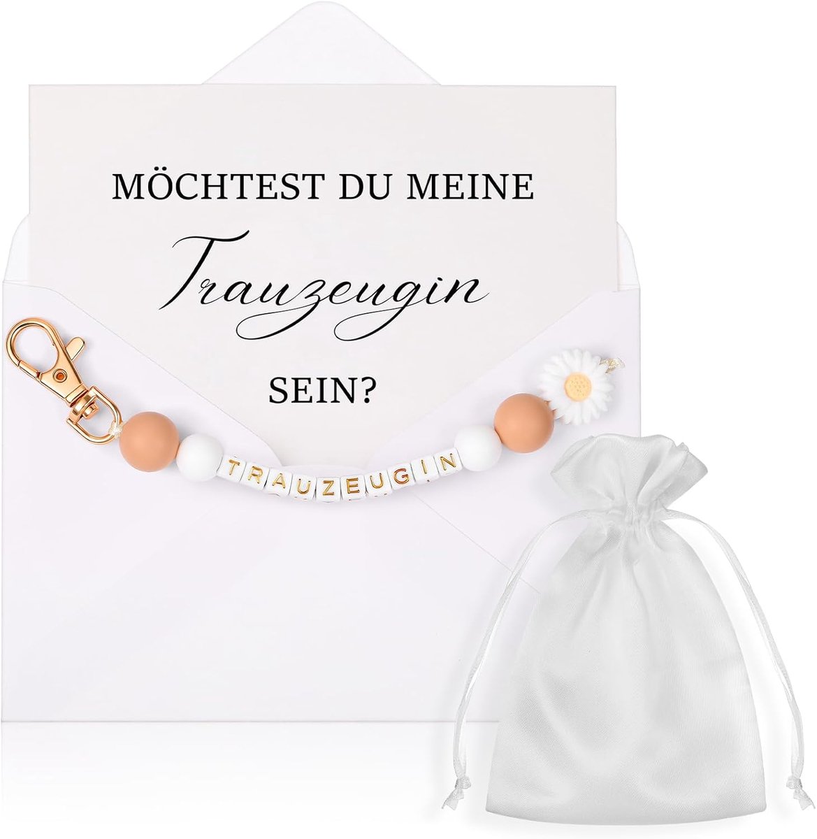 Cadeauset sleutelhanger vragenkaart met envelop voor sieraden cadeau voor vriendin vrouw