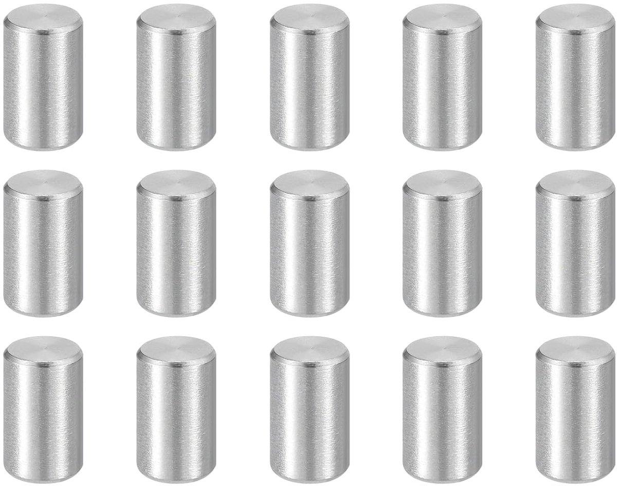 15 stuks pluggen M5 (5 mm) x 10 mm, 304 roestvrij staal, cilindrische planksteunpennen, stiftstang, bevestigingselementen voor metalen apparaten, houten meubels, doe-het-zelf montage, zilver