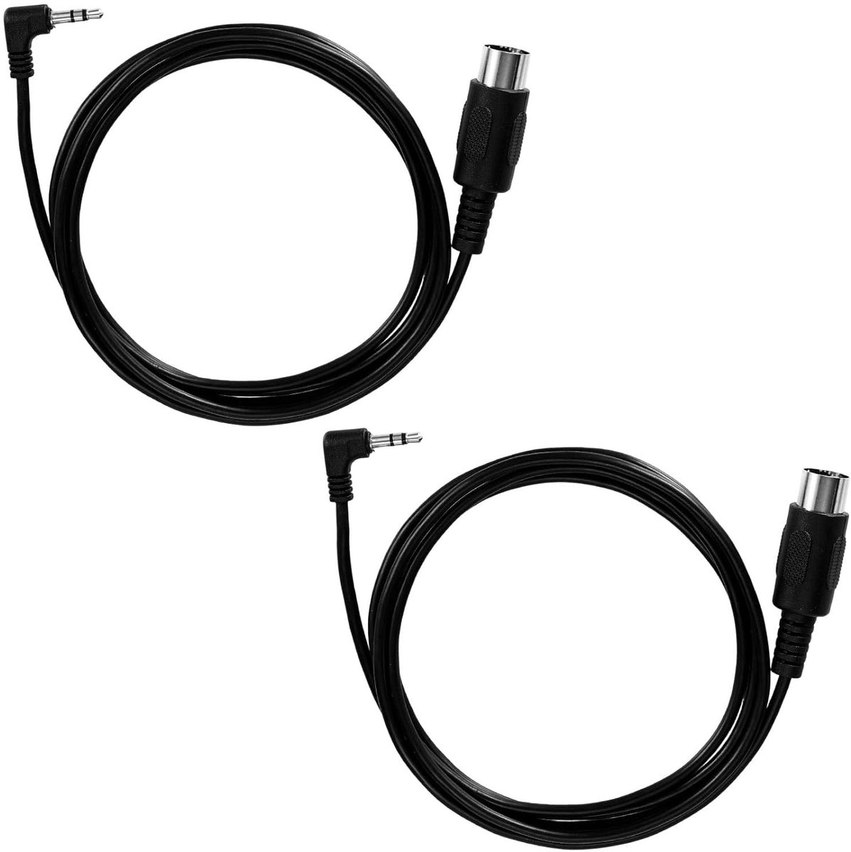 2st Type A 3,5mm TRS naar Mannelijke 5-Pins DIN MIDI-Kabel, 1,5m Lang TRS naar Multidirectionele 5-Pins MIDI-Kabel voor Keyboards Synths en DAW's (Zwart)