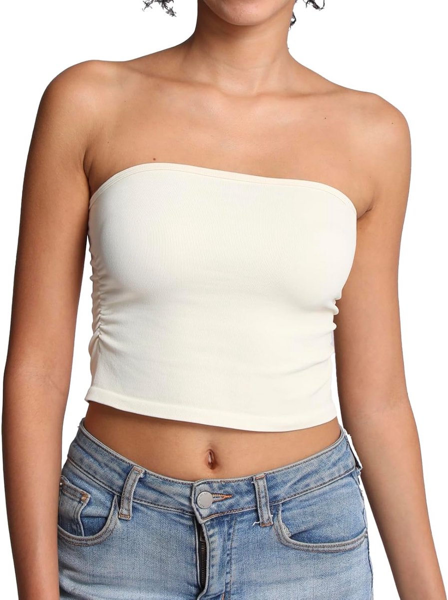 Tops voor Vrouwen Strapless Bandeau Mouwloze Crop Top Basic Backless Zomer Uitgaan Tank Top