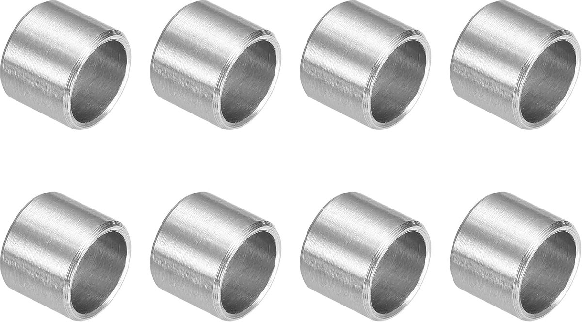 8 stuks roestvrijstalen afstandhouders 3/8 inch buitendiameter x 5/16 inch binnendiameter x 3/8 inch lengte (10 x 8 x 9 mm) schroefafstandbouten blanco voor M3 schroeven en stangen, zilver
