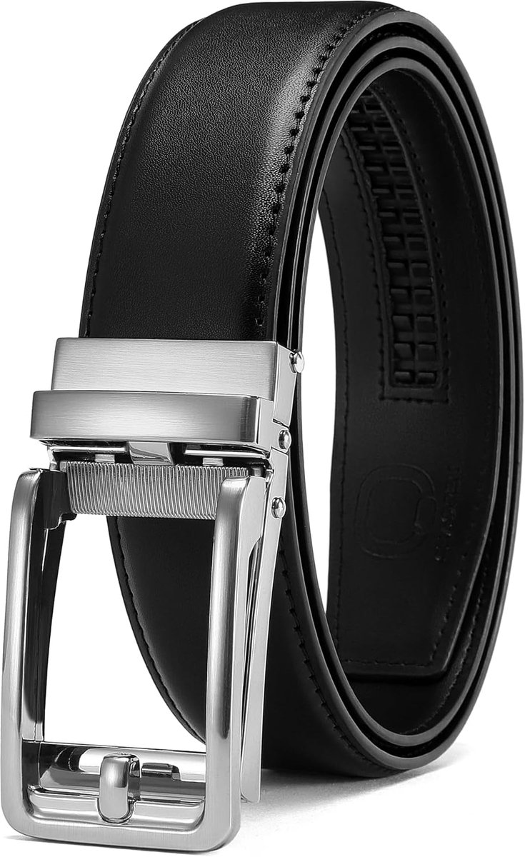 Lederen Herenriem – Automatische Herenriem Leer 35mm voor Pak en Casual – Micro-verstelbare Riem zonder Gaten