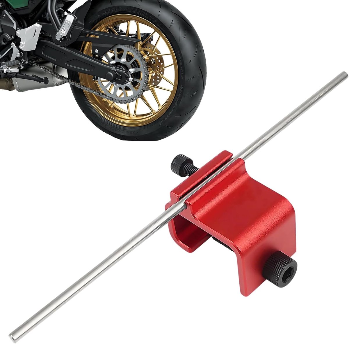 kettingklinkgereedschap voor motorketting, robuust, corrosiebestendig, uitlijningsgereedschap, aluminiumlegering, voor motorfietsen, voertuigen, terreinvoertuigen, fietsen