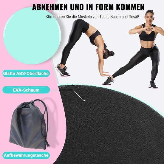 Fitness 2 stuks oefensliders, fitness, multifunctionele dubbelzijdige glijschijven, disc-slides met draagtas voor sportschool, tapijt, hardhouten vloer (groen) — afbeelding 4