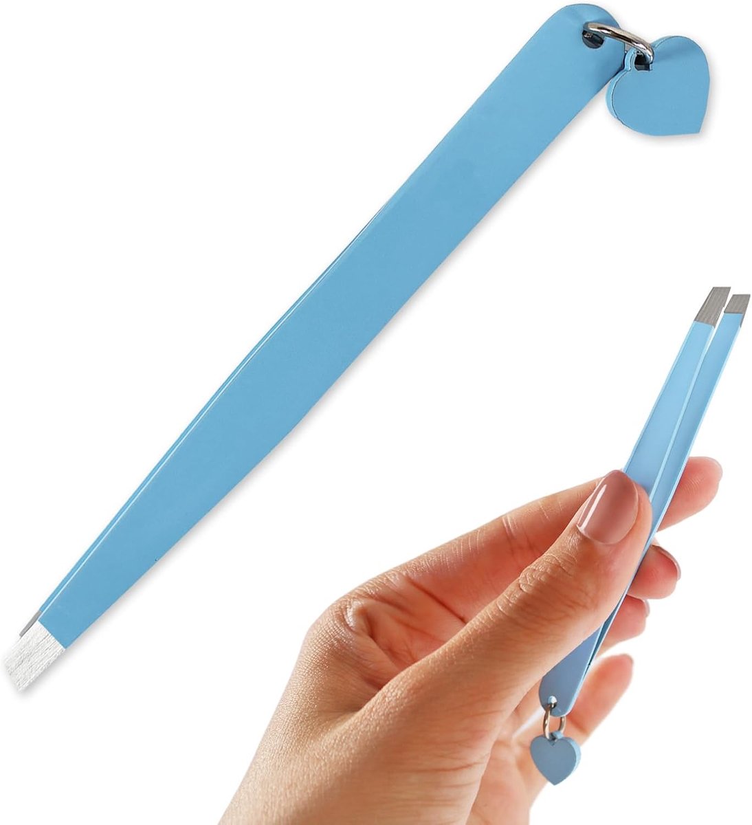 Pincet voor ontharing - pincet wenkbrauw - innovatief detail - RVS (BLAUW)