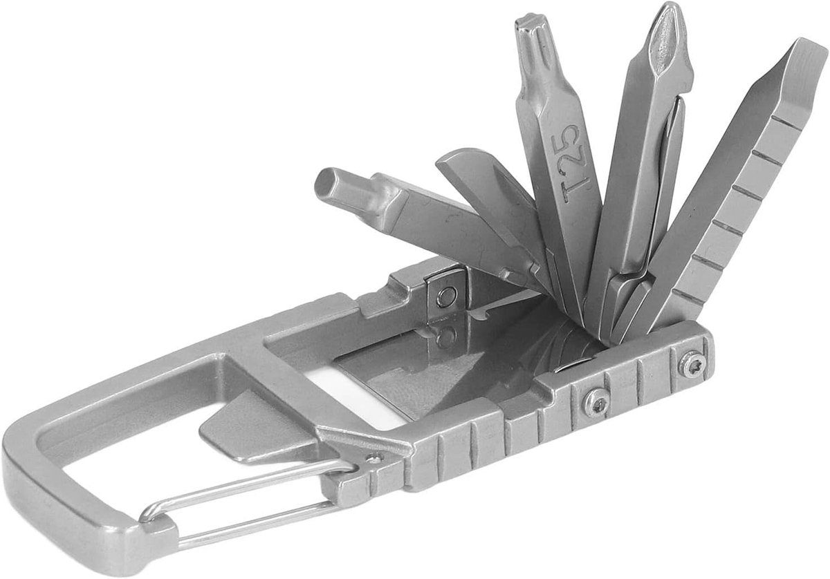 Outdoor Multitool - Sleutelhanger Multitool 12 in 1 Vouwen Multi Tool Rvs Outdoor Schroevendraaier Bit