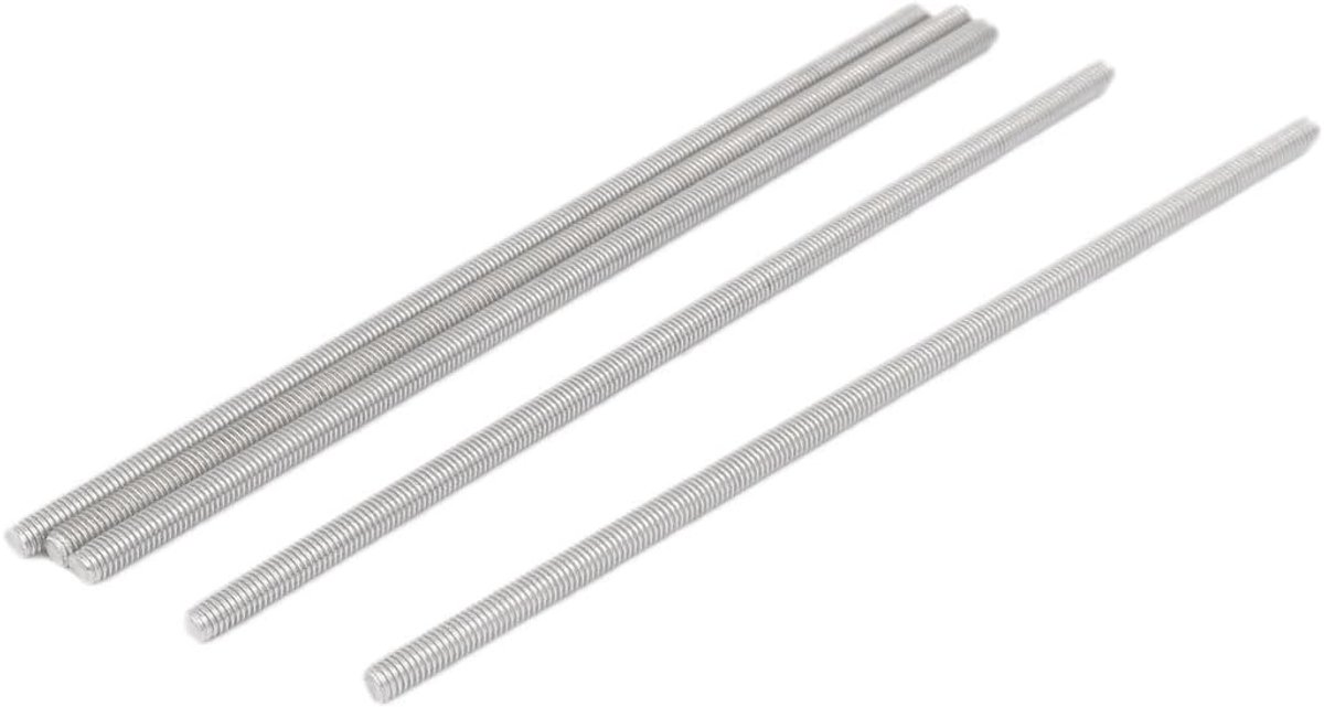 M5 x 160mm 304 roestvrij staal volledig schroefdraad staaf Studs Zilver Tone 5 Stks