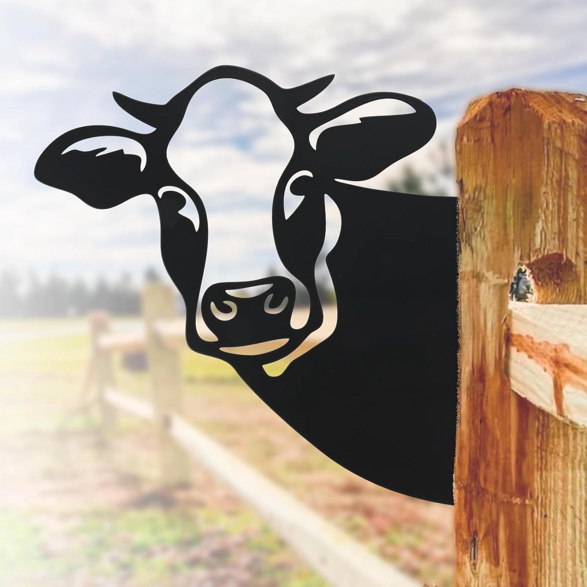Tuin Kunst - Grappige Bull Gard Ornamenten, Silouette Sculptuur, Zwarte Boerderij Decoratie Geschenk, Beelden, Outdoor Achtertuin Gazon Stakes