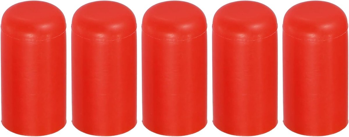 5 stuks 6 mm 0,24 inch siliconen slangdoppen, aanzuig-vacuümslang-eindstop voor auto, rood