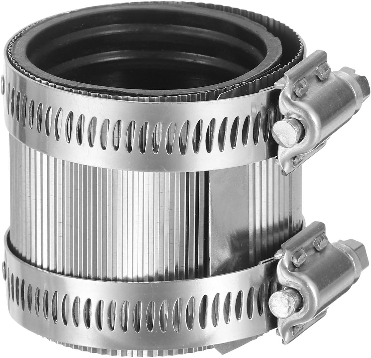 Flexibele buiskoppeling, 43 mm, buisverbinding met roestvrij staal, slangklemmen, roestvrij staal, reparatie, klem voor kunststof, metaal, buizen