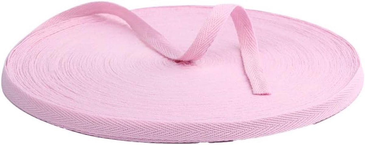 riem twill 100% katoen riem 20 m Herringbone Tape Ribbon Cotton Twill Tape Ribbon katoen biasband naadband katoenen band decoband voor doe-het-zelf handwerk roze 20 mm